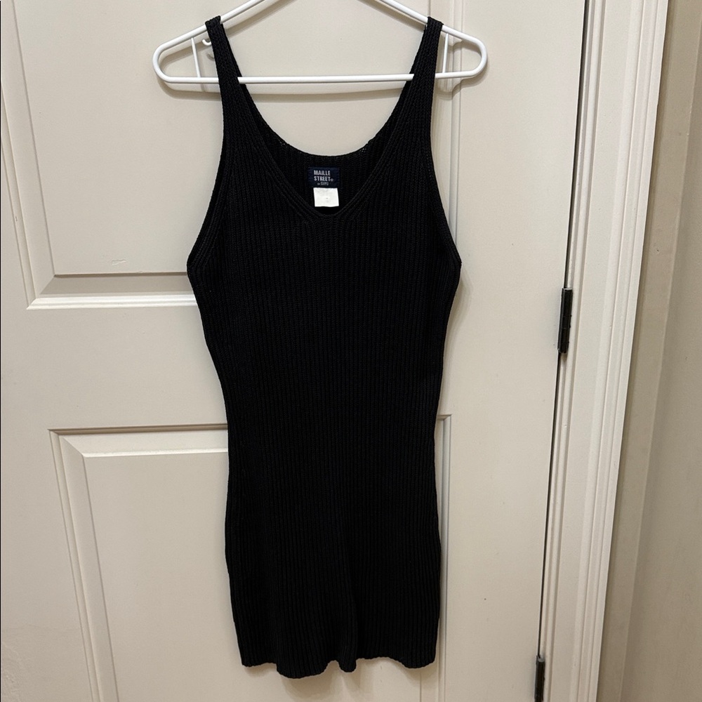 Maille Street Black Ribbed Dress